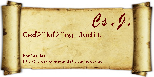 Csákány Judit névjegykártya