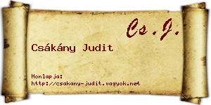 Csákány Judit névjegykártya